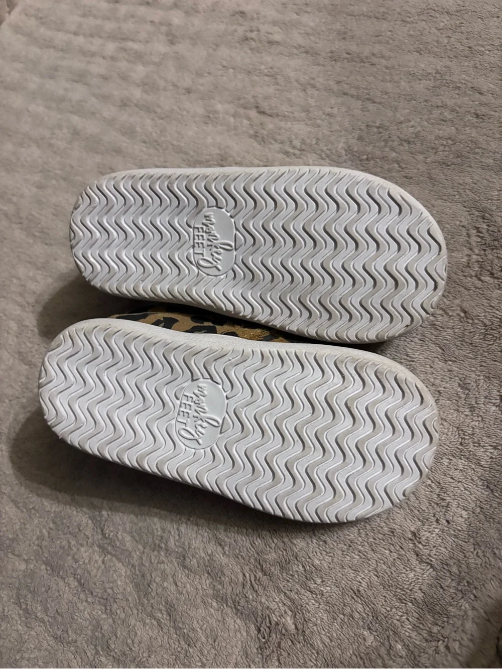 2 Pair-Monkey Feet Slip-On Shoes- Leopard and Donut Designs- EUC